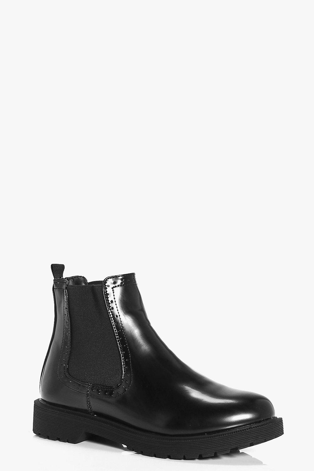 womens patent chelsea boots