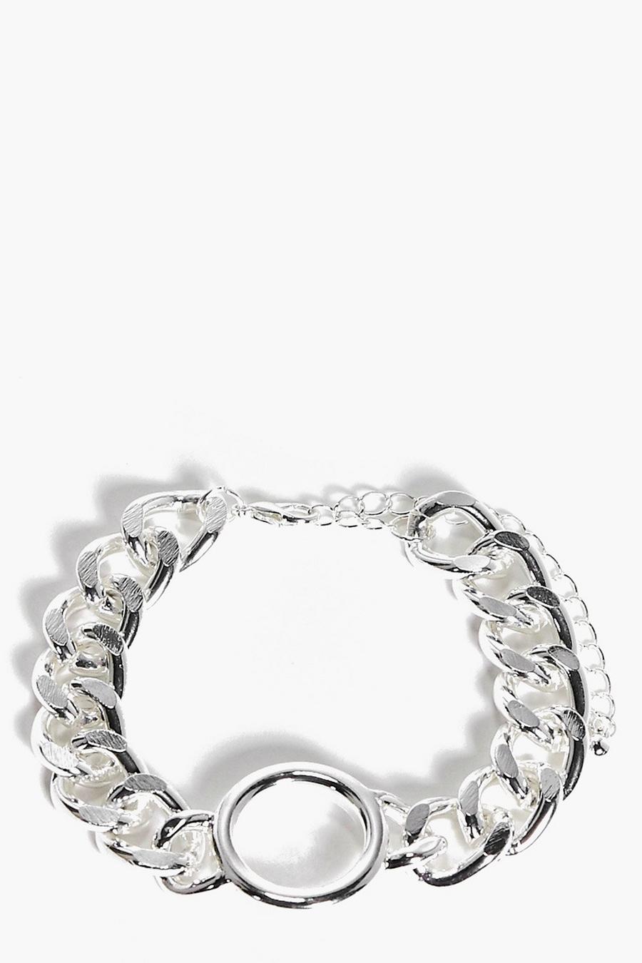 Silver Maisy Thick Chain Circle Link Bracelet image number 1
