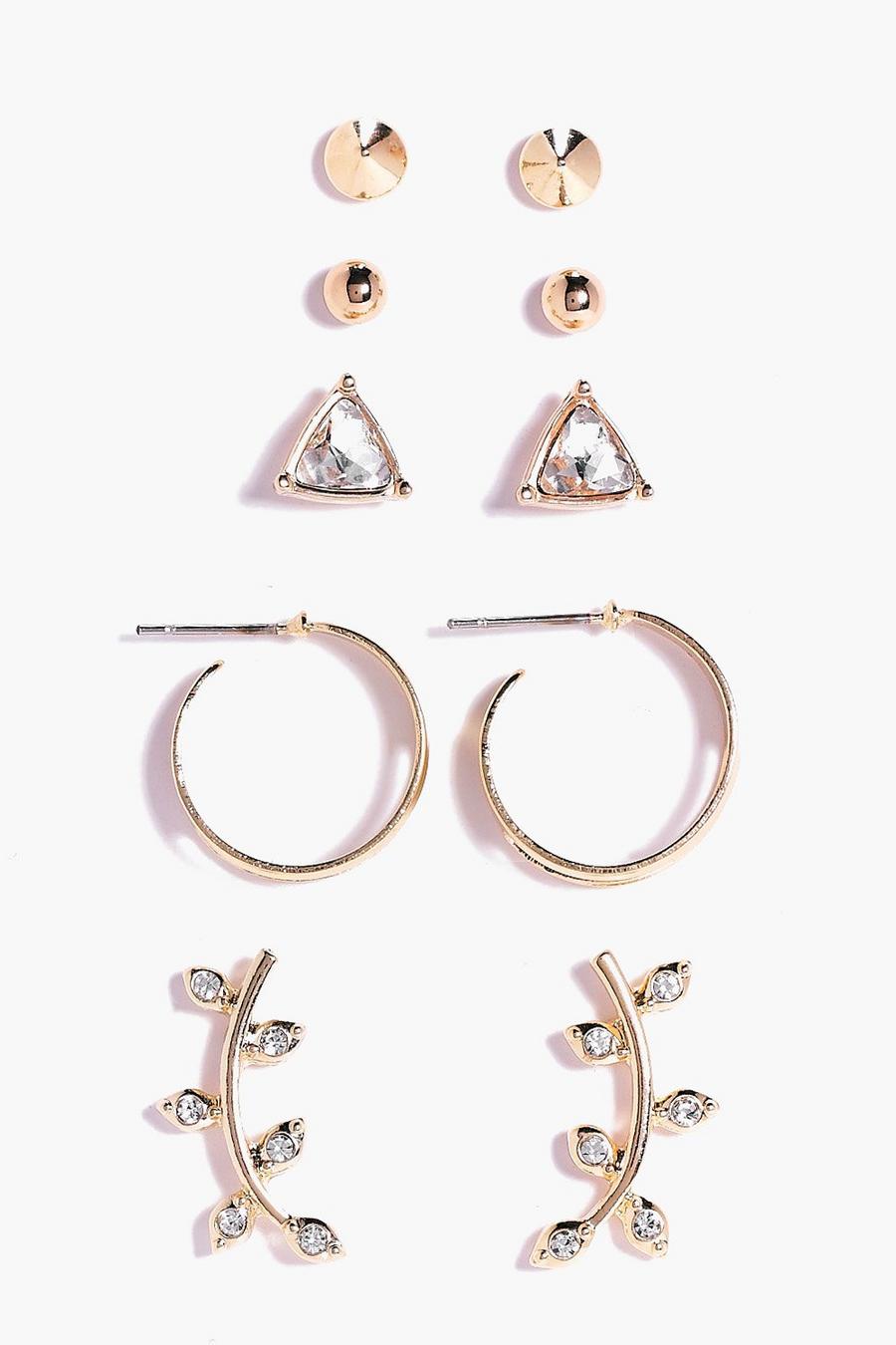 Gold metálicos Ear Cuff & Stud 5 Earring Set