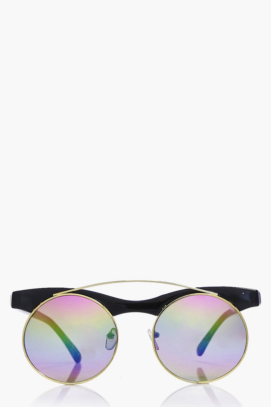 Black noir Lacey Rainbow Lense Brow Bar Fashion Glasses image number 1