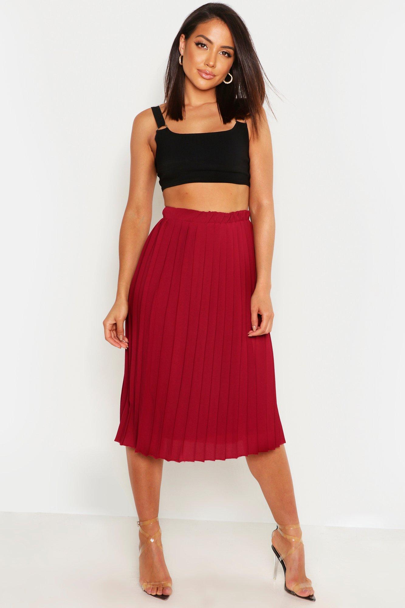 pleated skirts boohoo