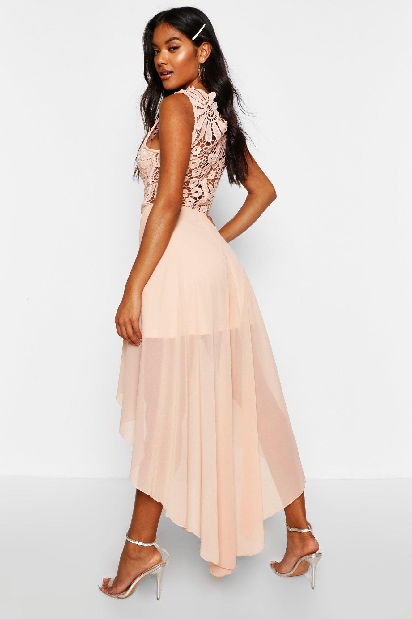 Lace with chiffon clearance dress