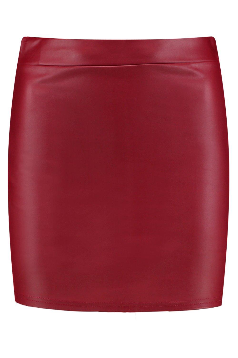 Matte Faux Leather Stretch Mini Skirt
