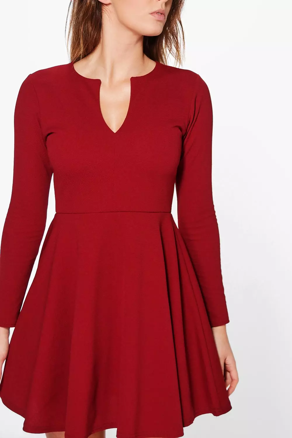 Long sleeve 2024 skater party dress