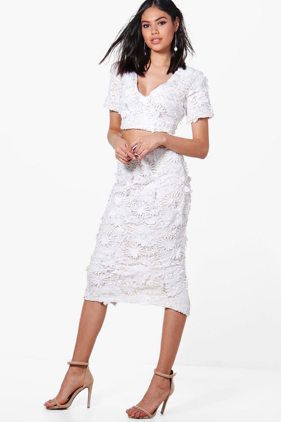 Floral Applique Midi Skirt Co-Ord image number 1
