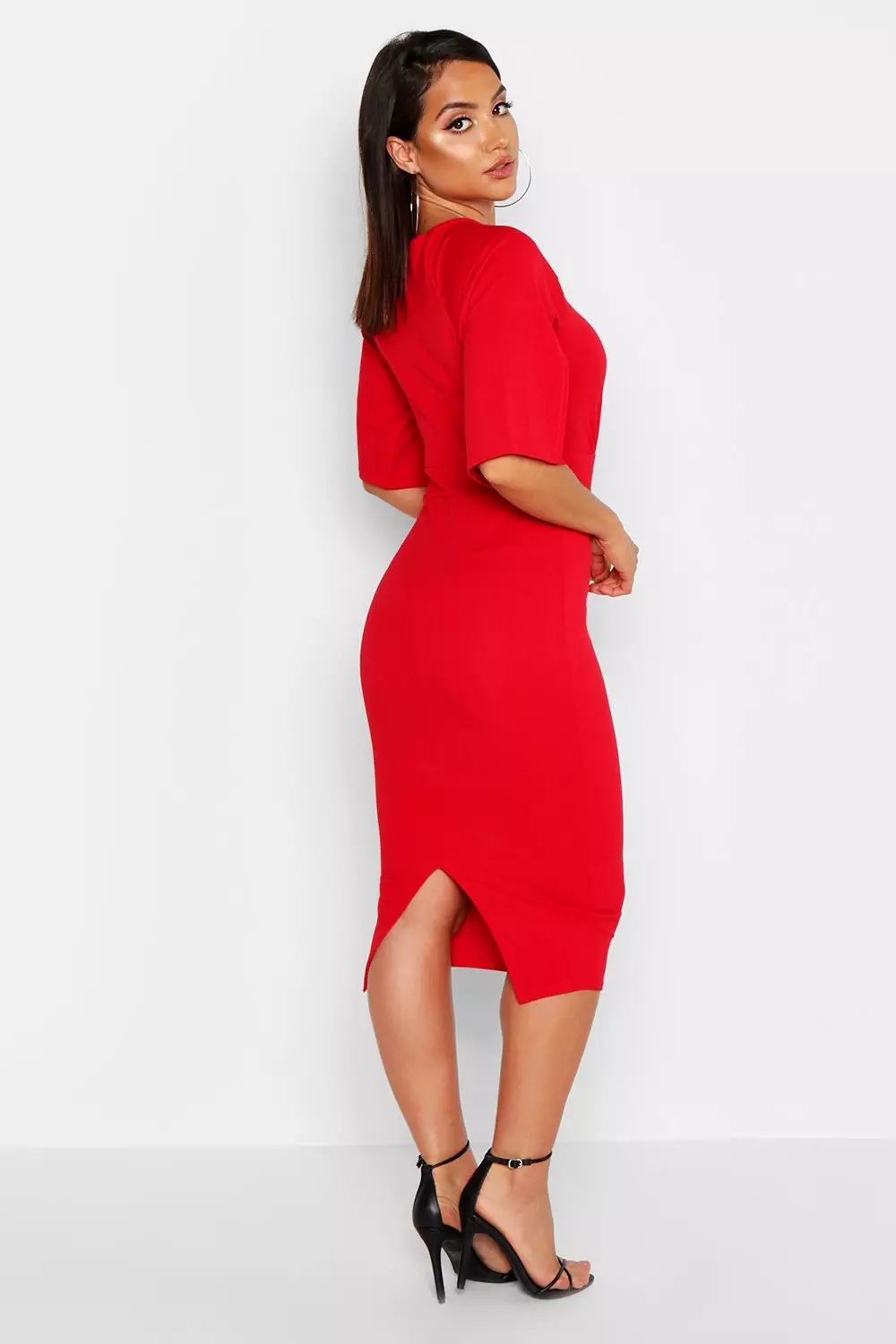 Split sleeve detail store wiggle midi dress