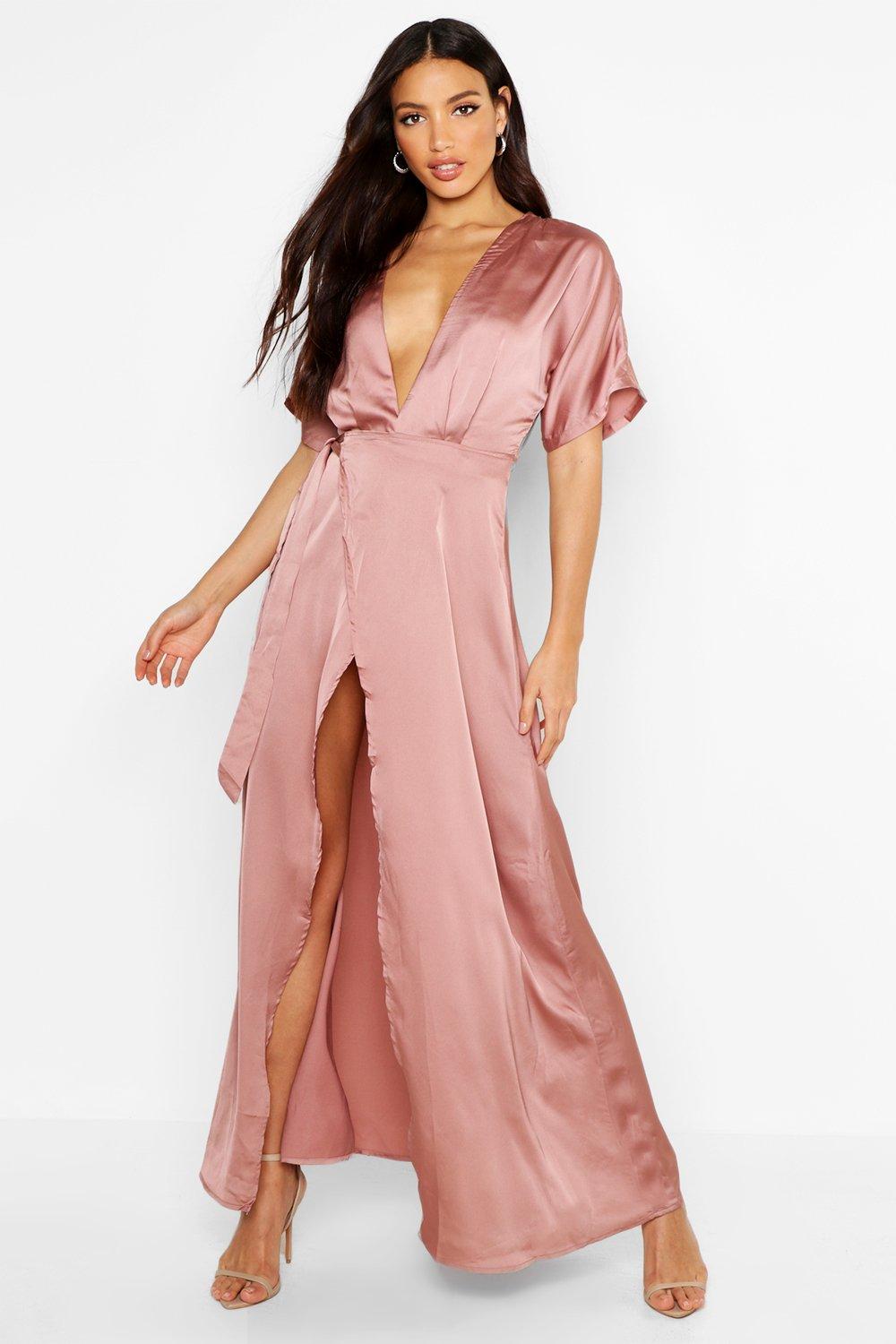 boohoo satin dressing gown