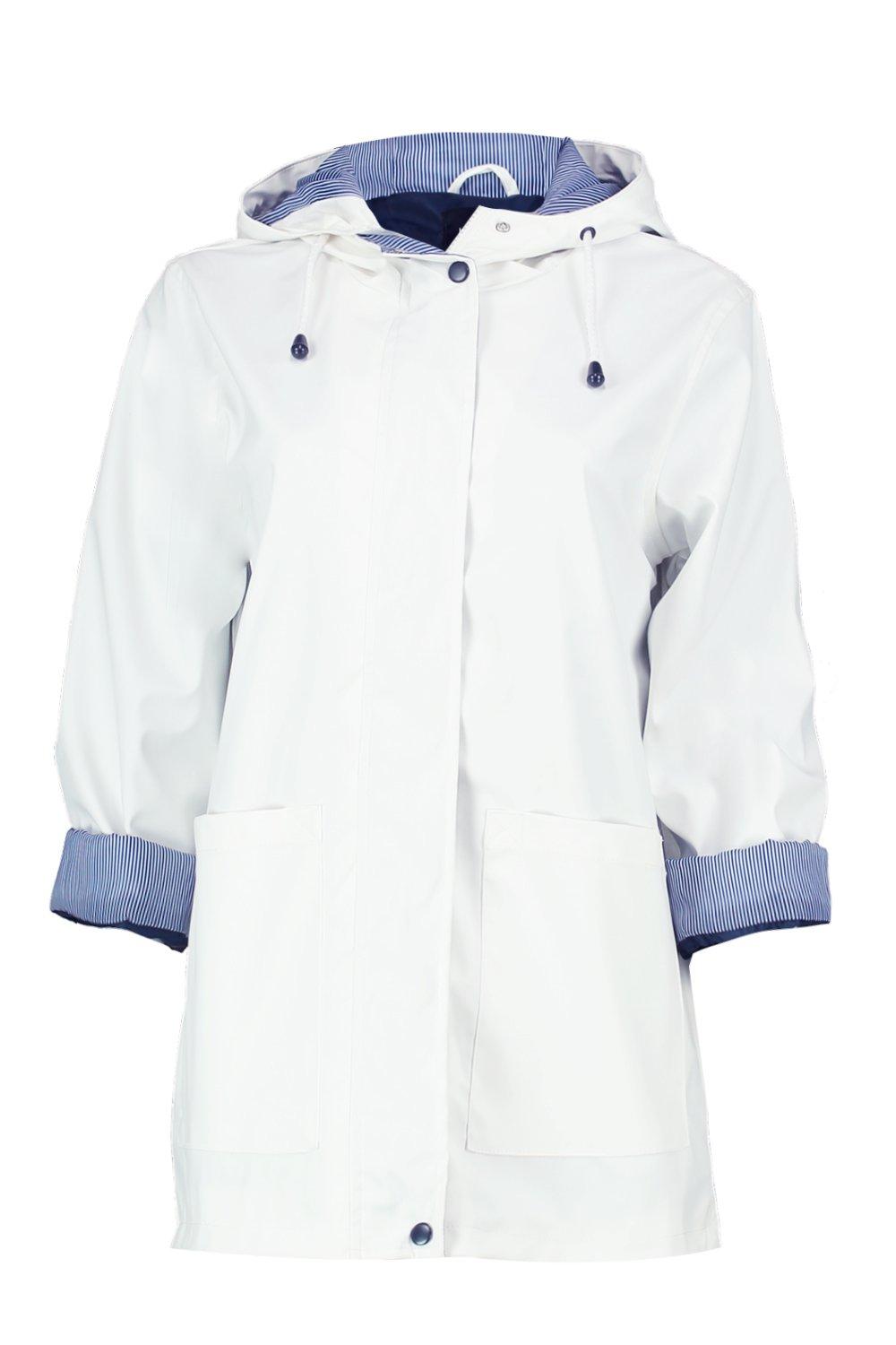 Rubberised Rain Mac boohoo UK