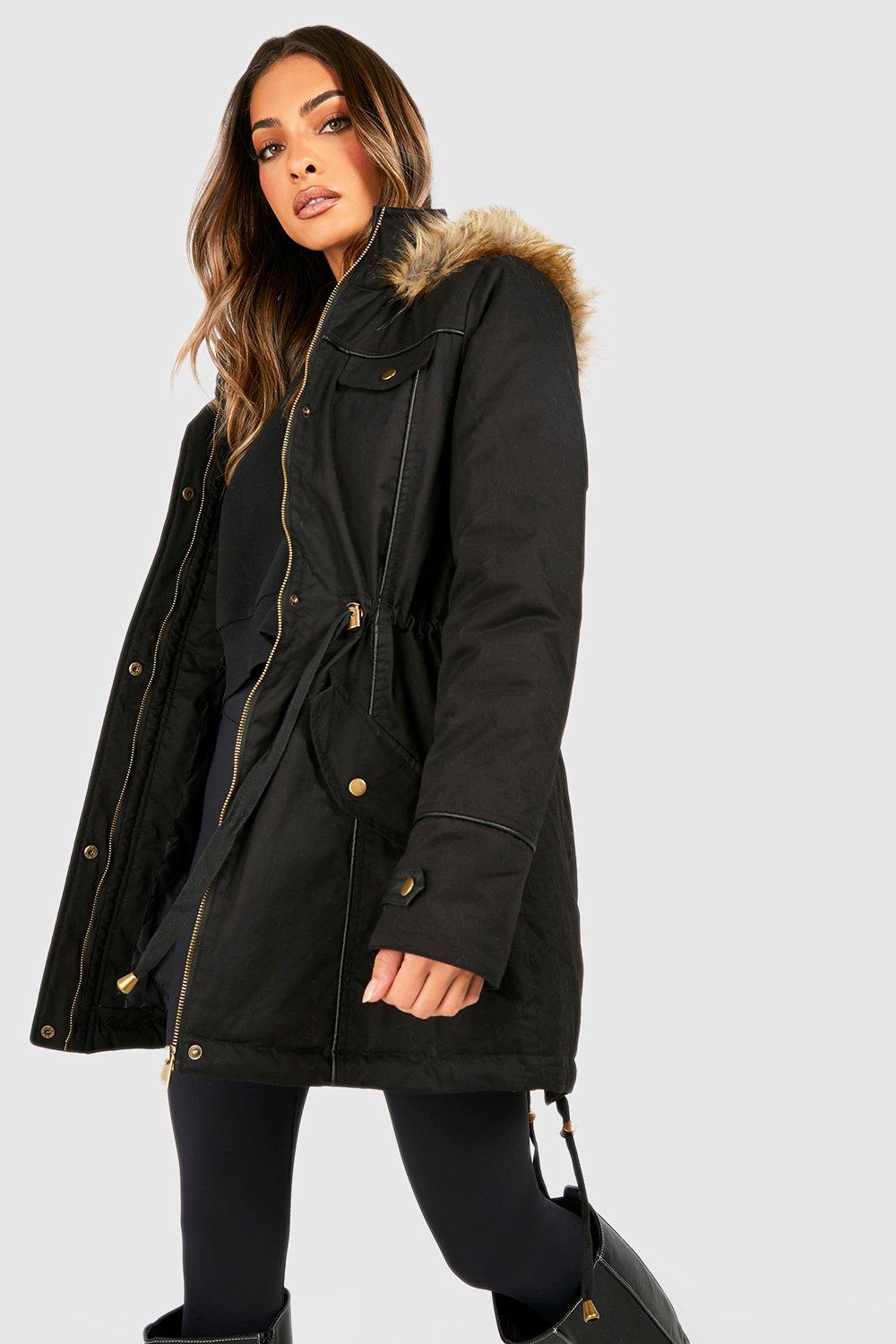 Brave soul parka jacket faux fur hood on sale