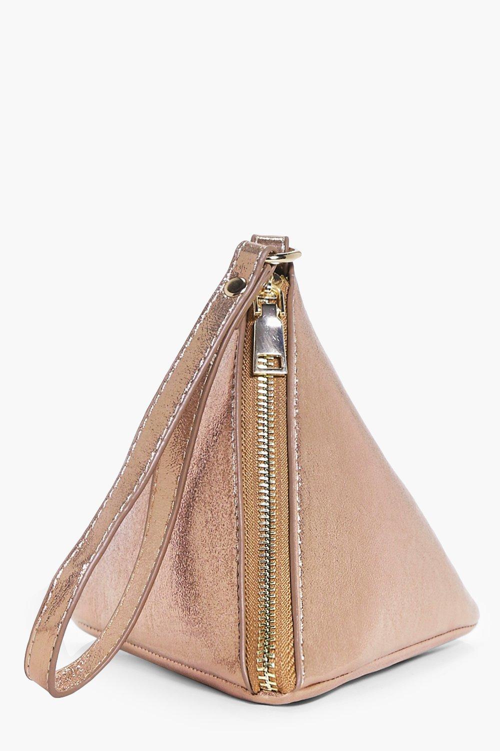 rose gold clutch bag boohoo