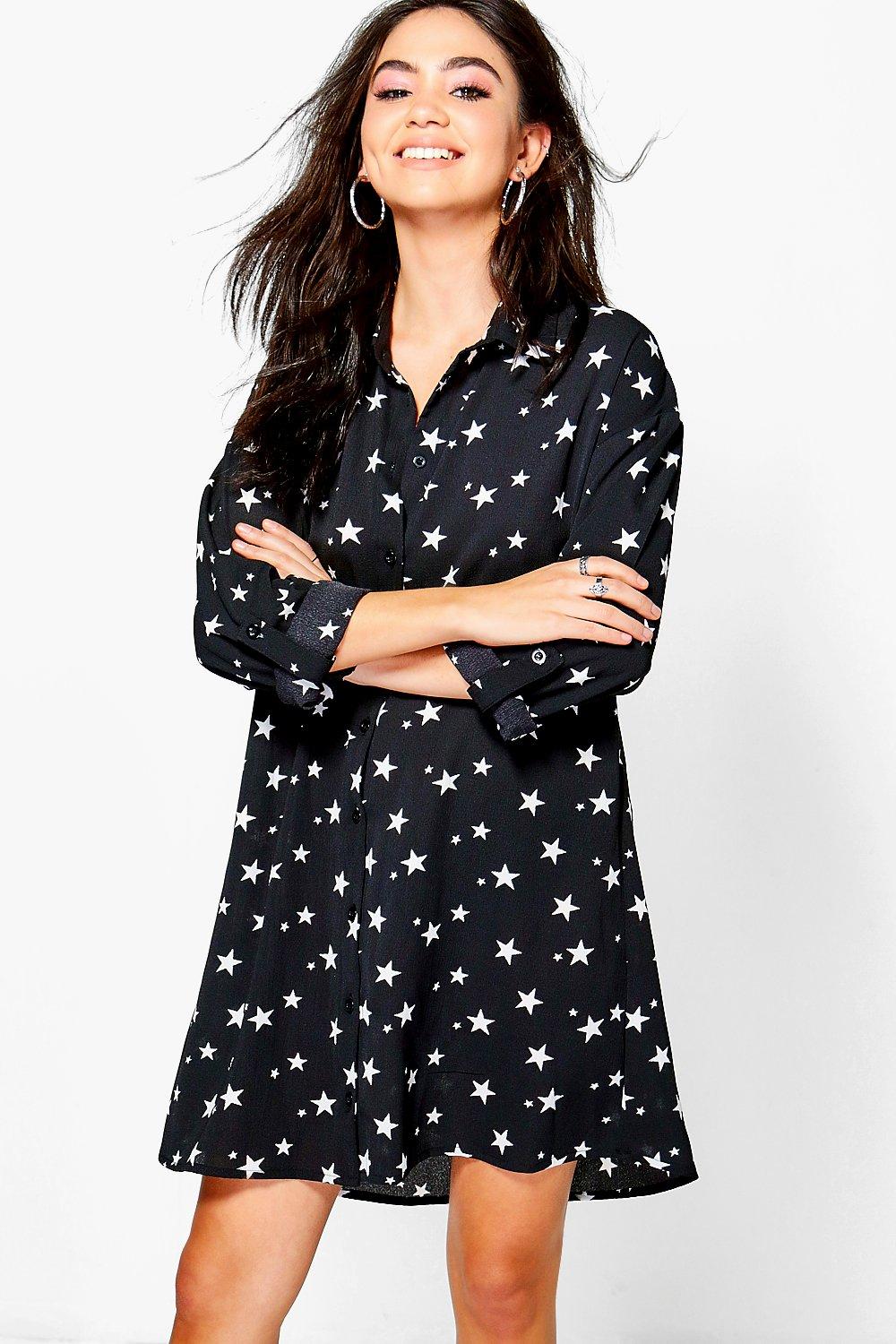 boohoo star print dress