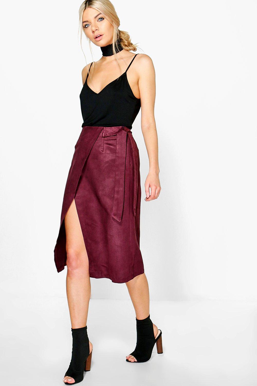 suedette midi skirt