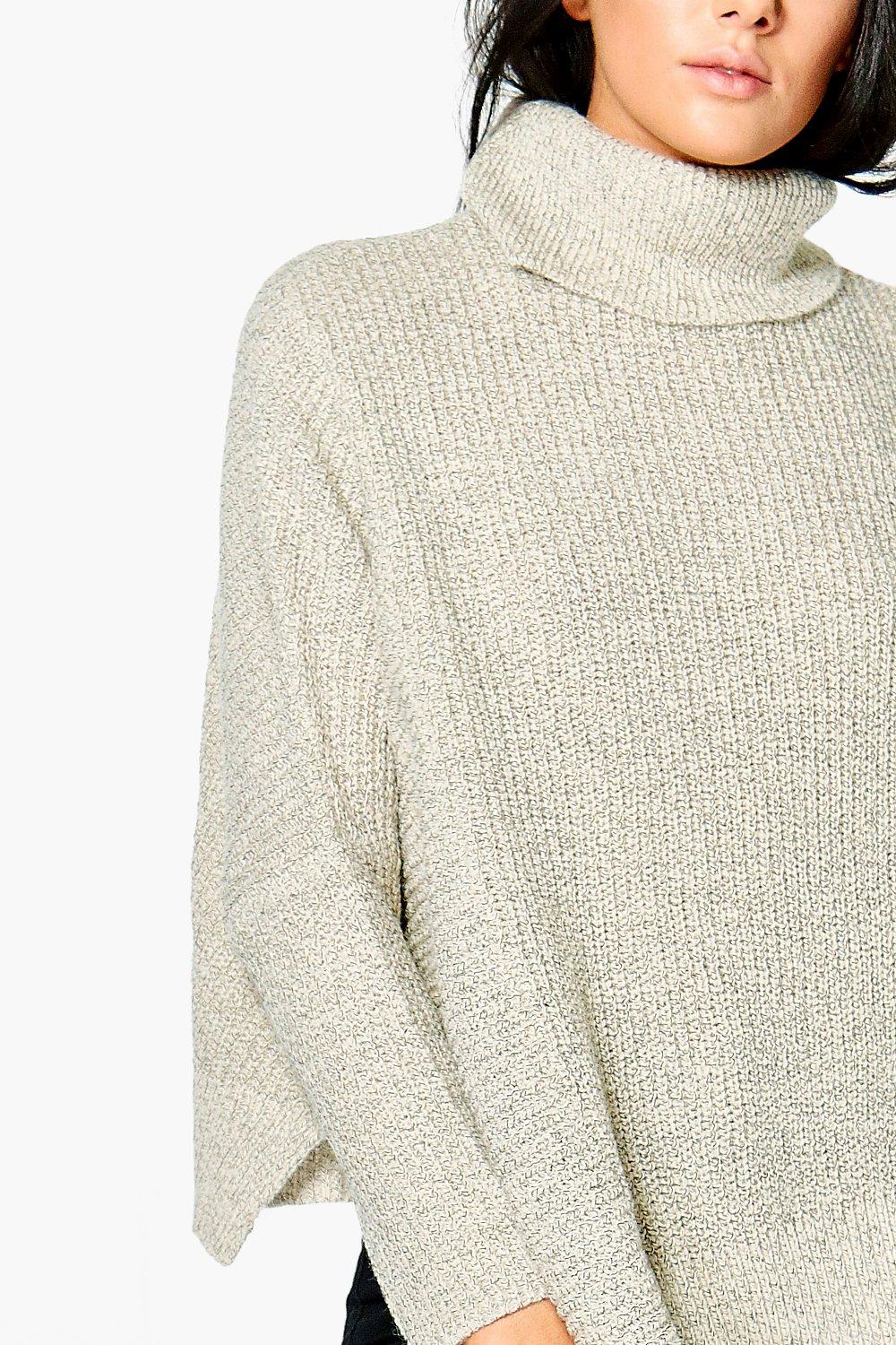 Cowl neck asymmetrical top sweater