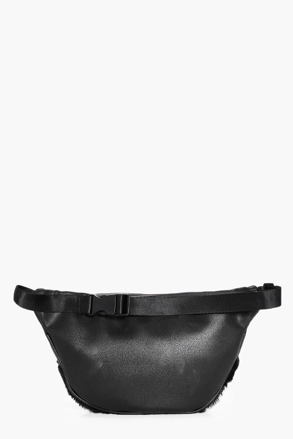 boohoo Faux Leather Belted Fanny Pack - Black - One Size