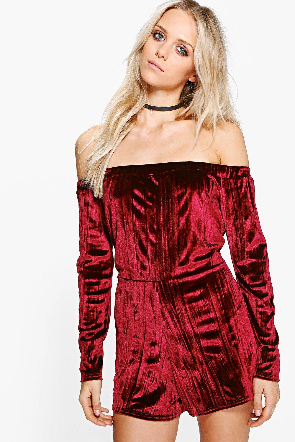 velvet jumpsuit boohoo