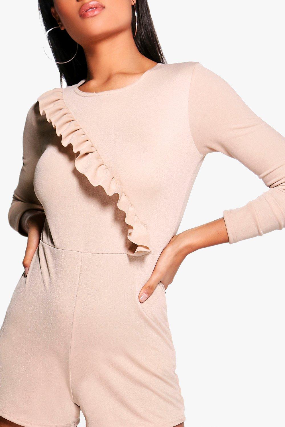 long sleeve ruffle playsuit