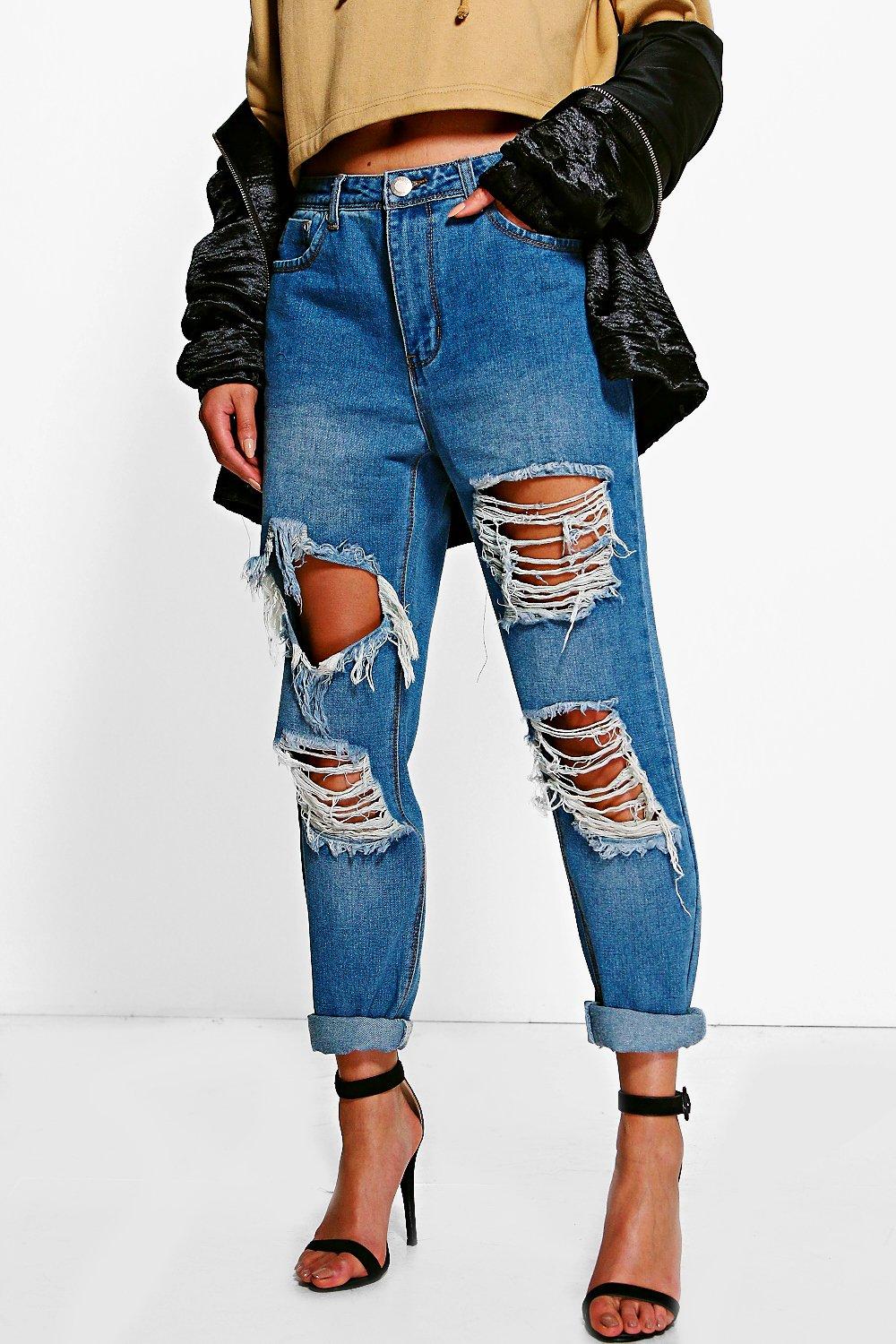 women's low rise boyfriend jeans