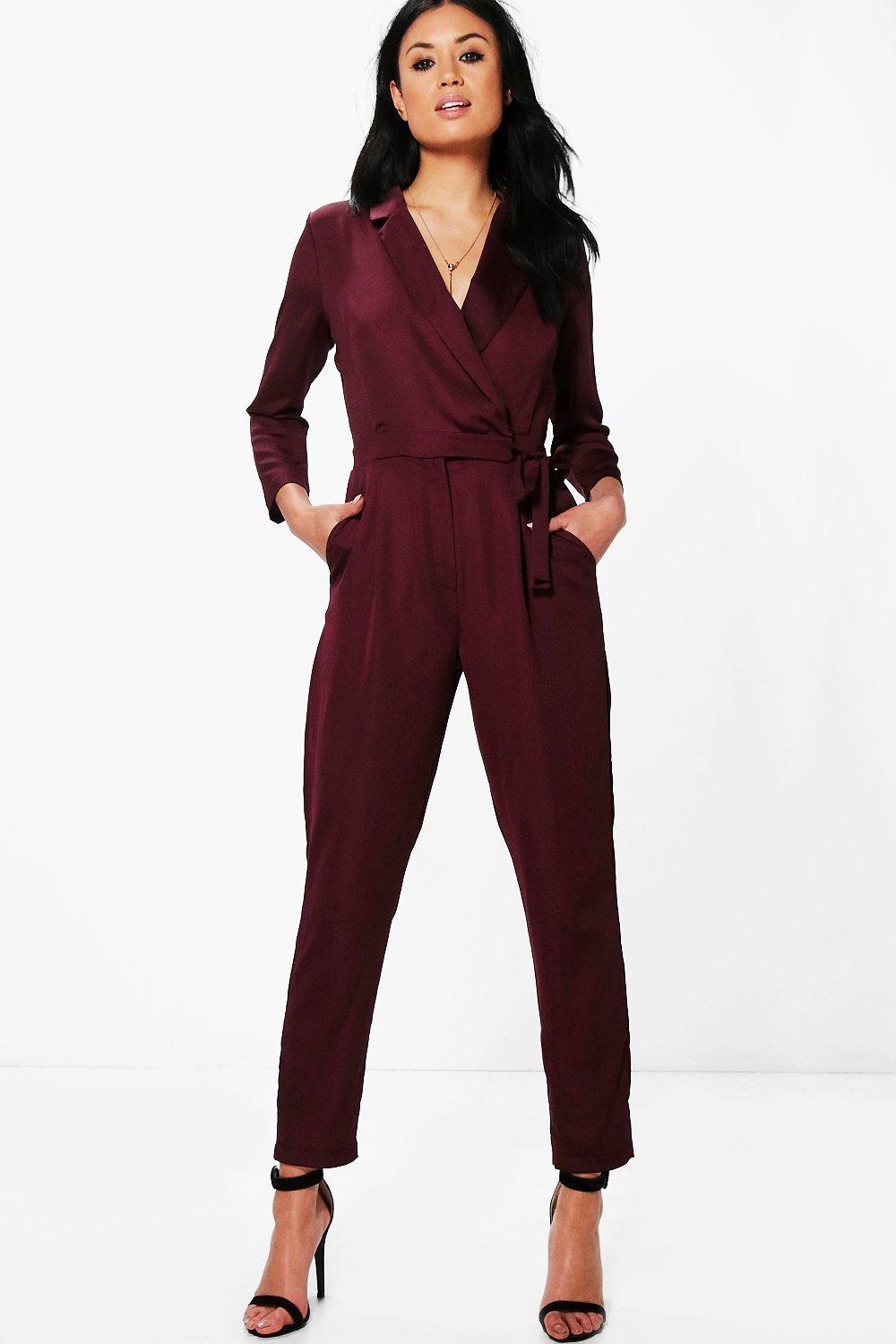 boohoo satin jumpsuit