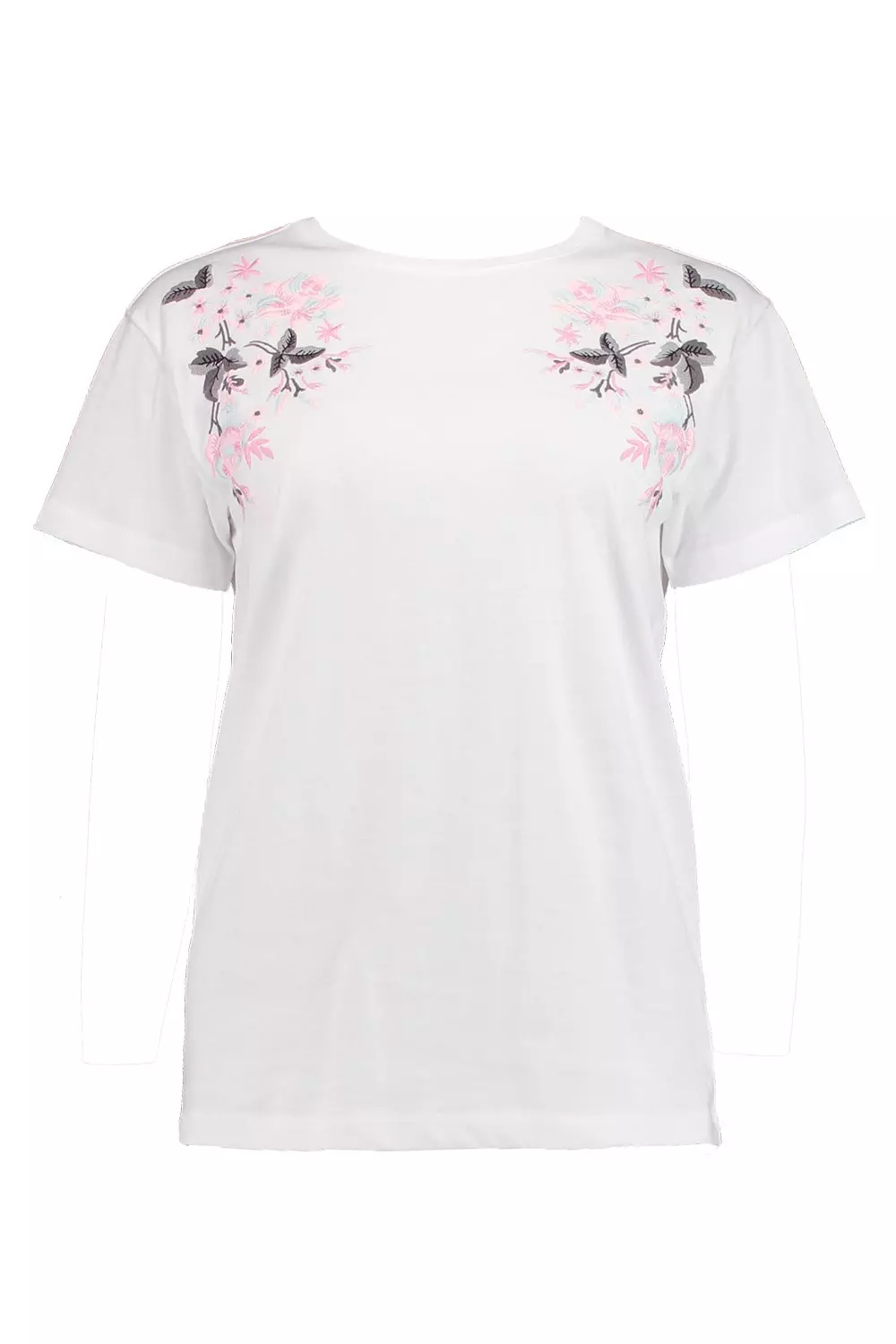 945 Fordi Hej hej Women's Victoria Premium Embroidered Supersoft T-Shirt | Boohoo UK
