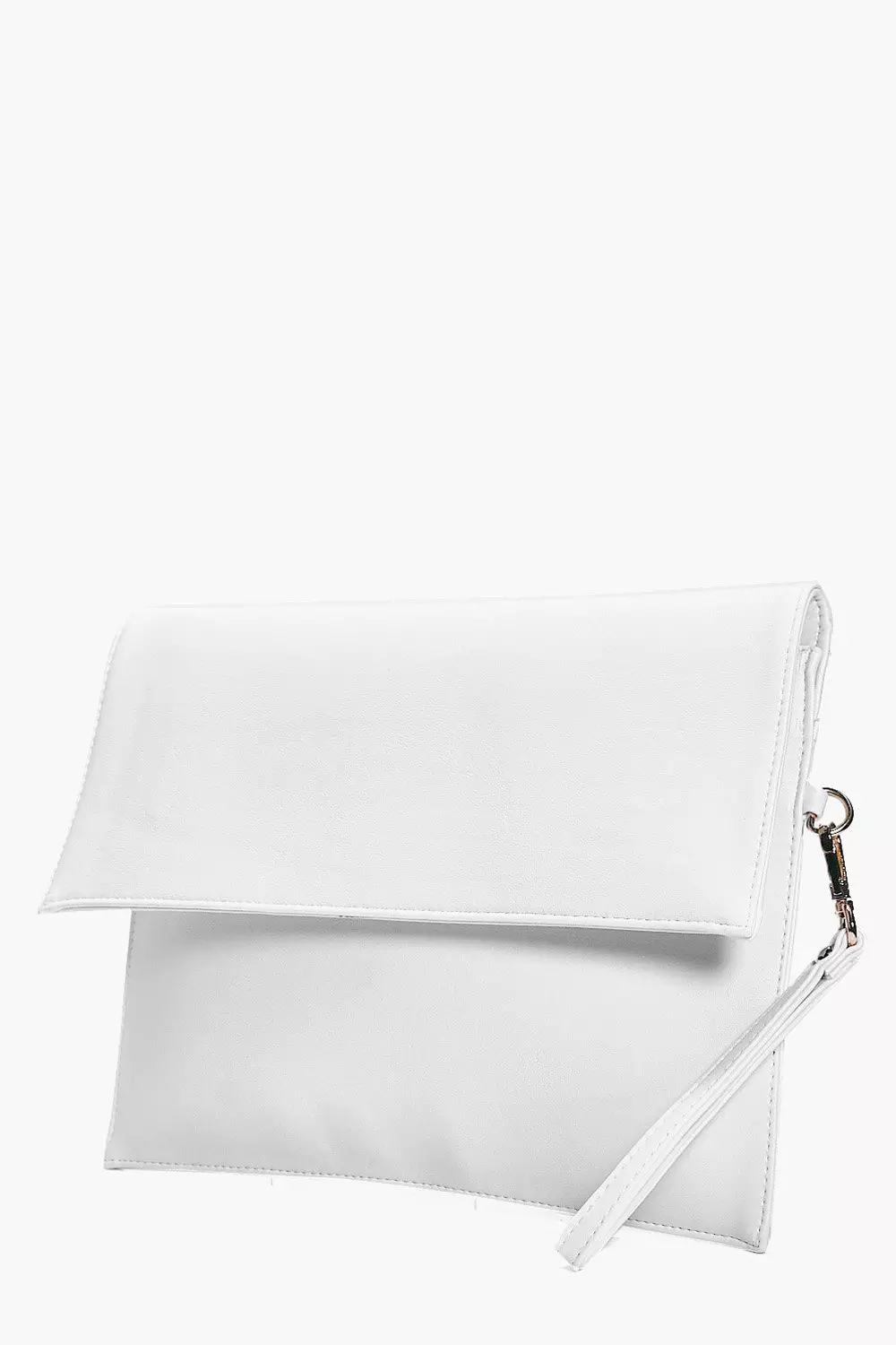 Oversized white shop clutch bag