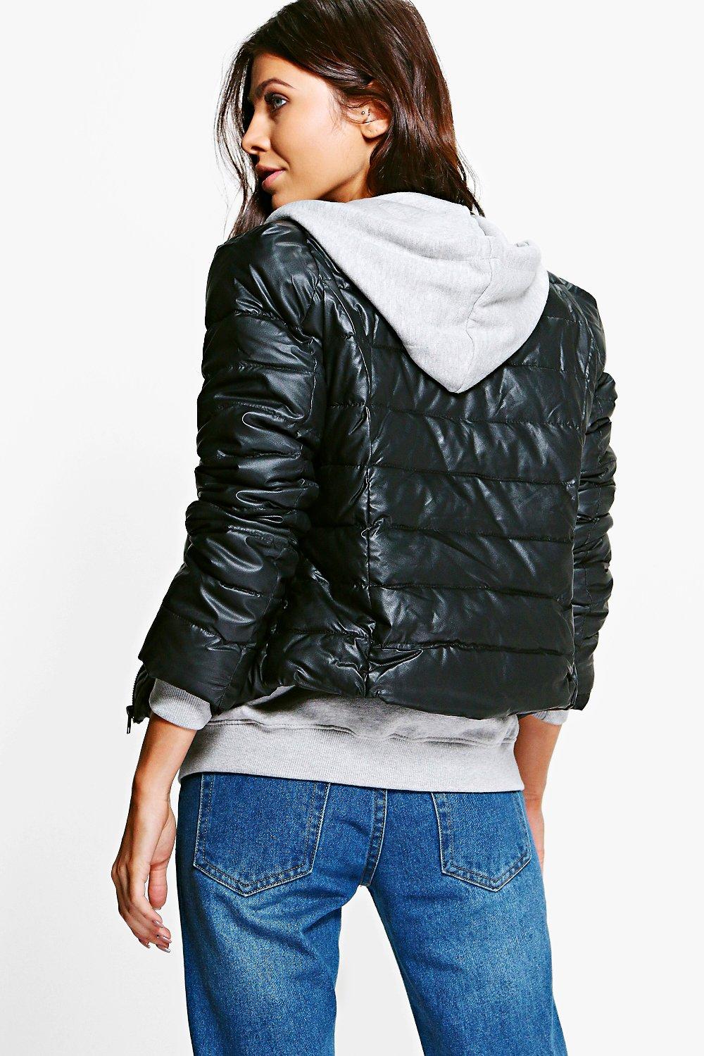 Veste rembourrée en cuir hotsell synthétique