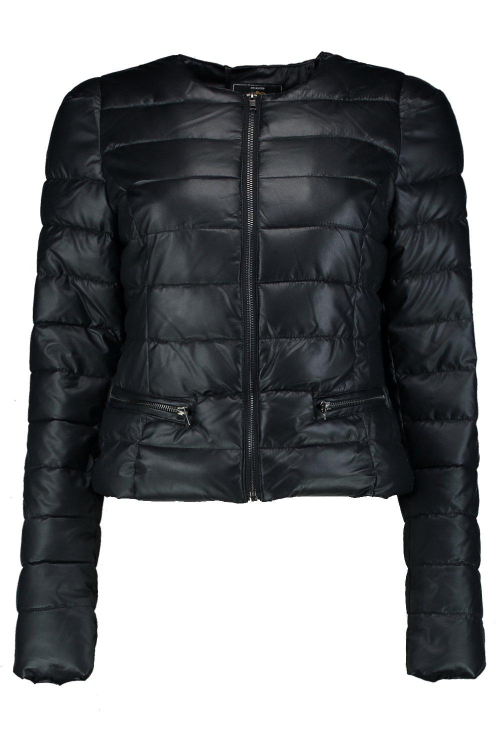 Veste rembourrée 2025 en cuir synthétique