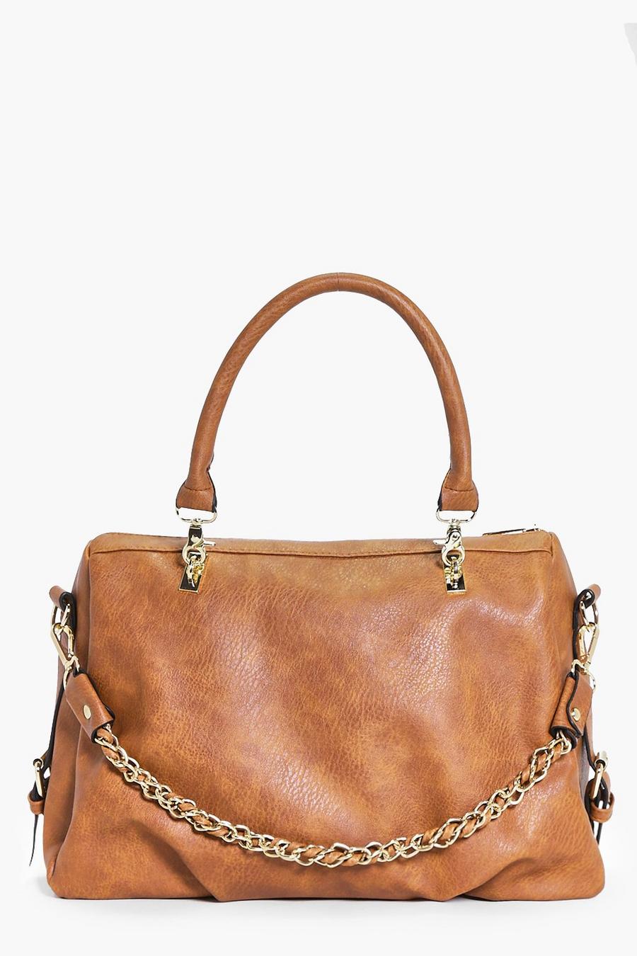 Tan brown Niamh Chain Strap Detail Oversize Day Bag image number 1