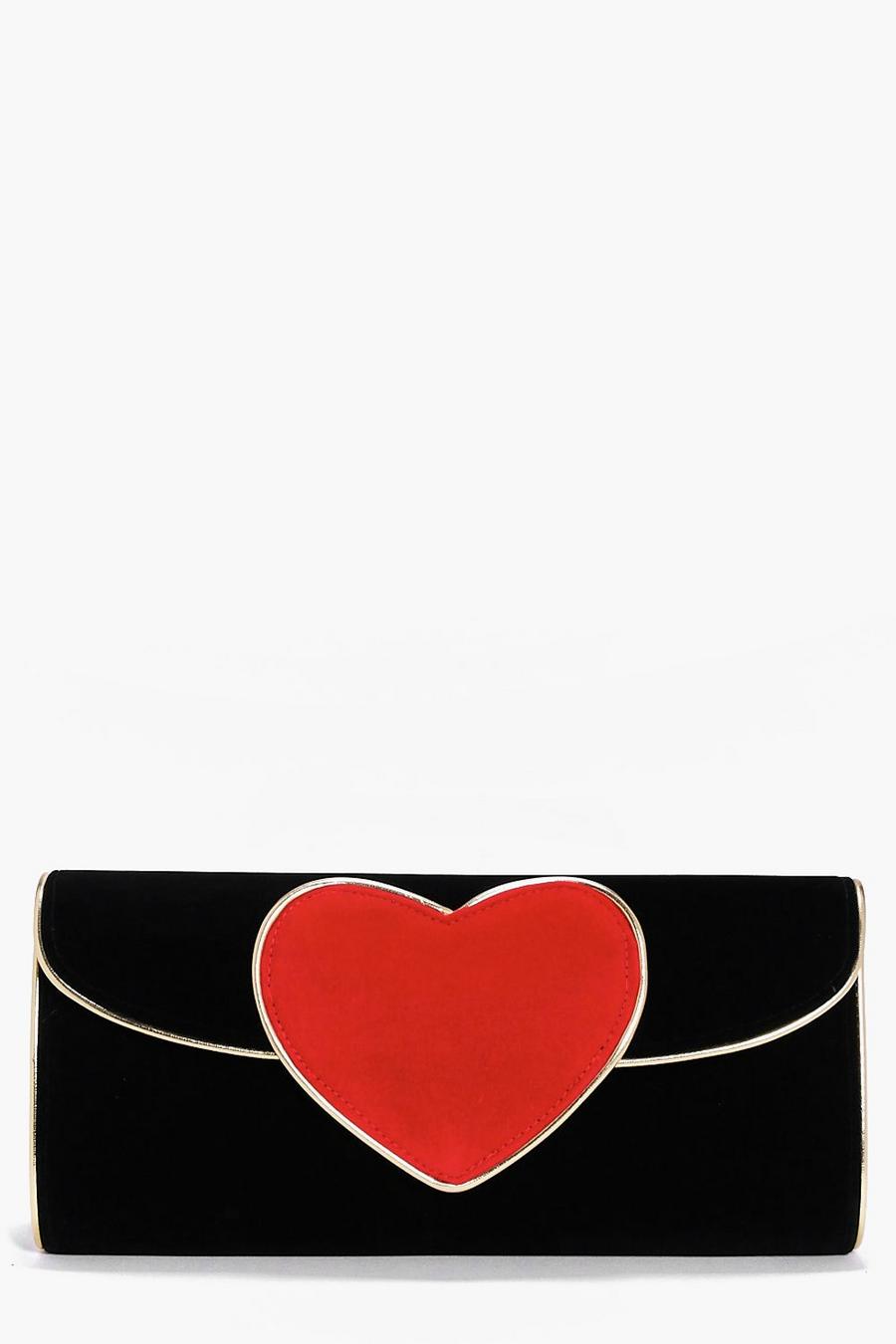 Saskia Velvet Heart Clutch Bag image number 1