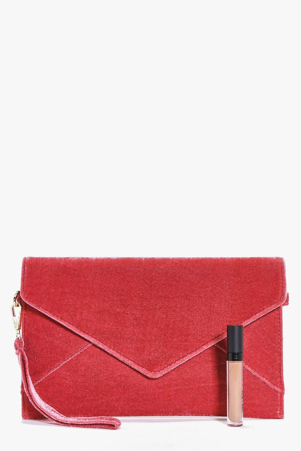 dusky pink clutch bag