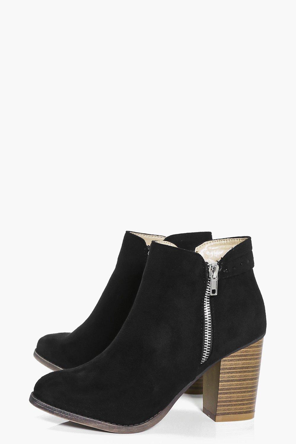 Faye Wood Effect Block Heel Ankle Boot