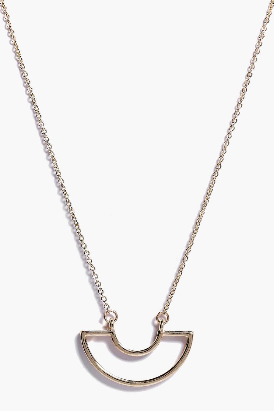 Gold métallique Evie Long Minimalist Pendant Skinny Necklace image number 1