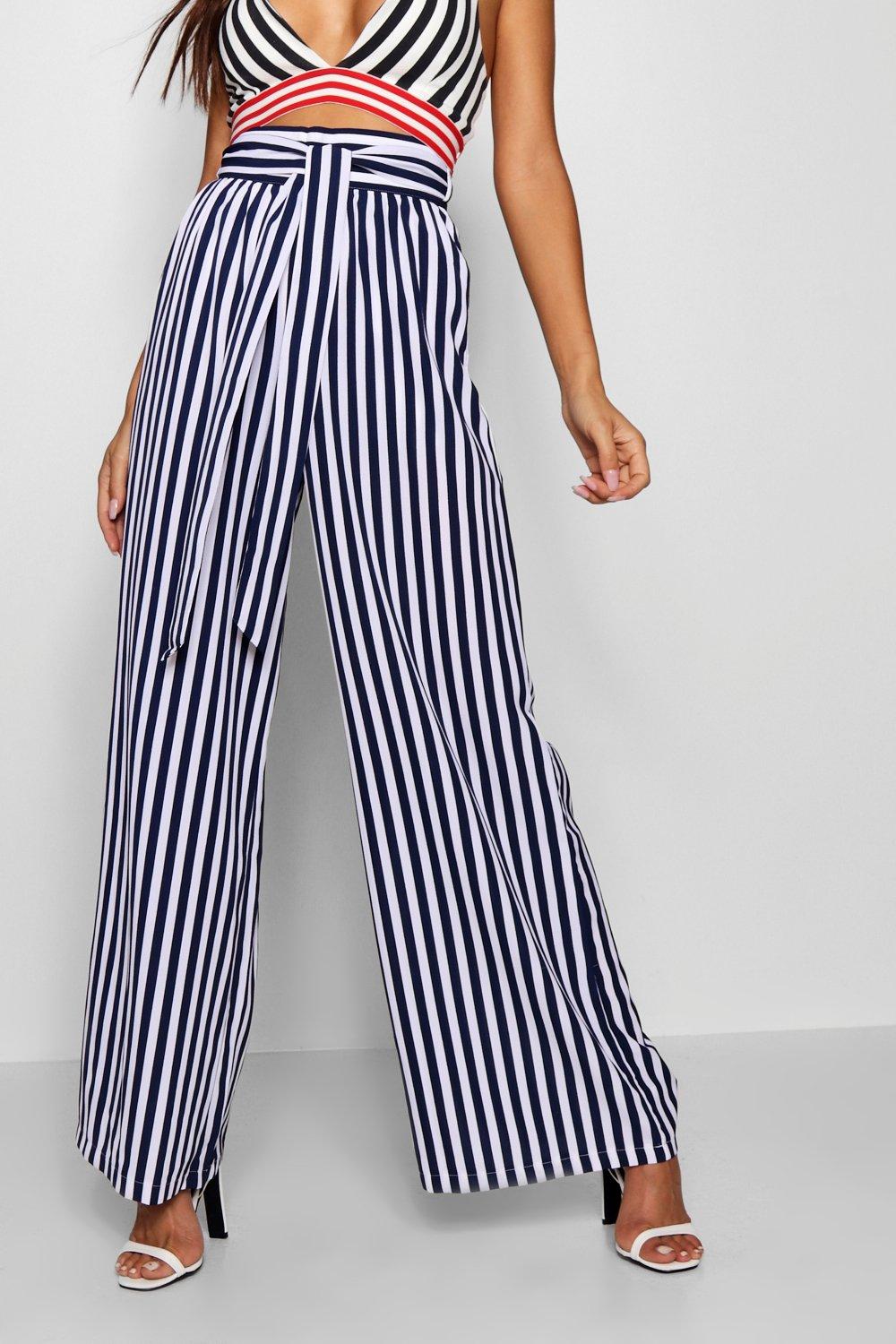 Striped tie hot sale pants