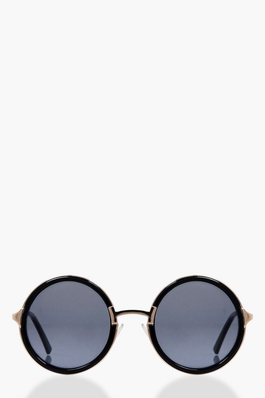 Smokey Black Contrast Round Sunglasses image number 1