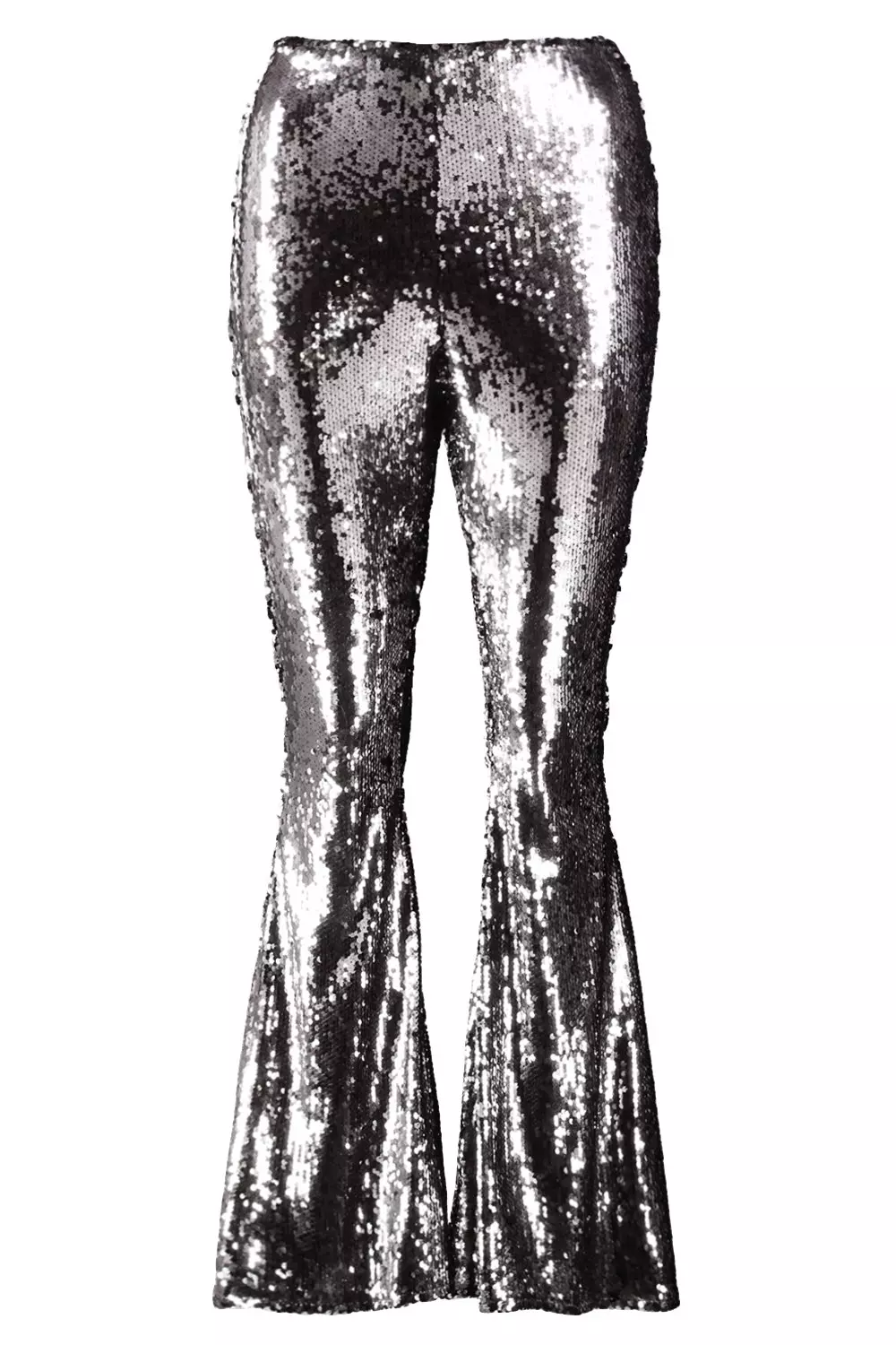 Azure Silver Sequin Flared Trousers alternative image