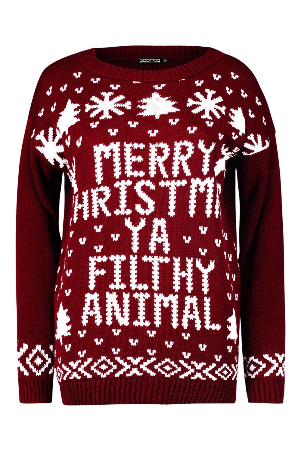 merry christmas ya filthy animal pullover