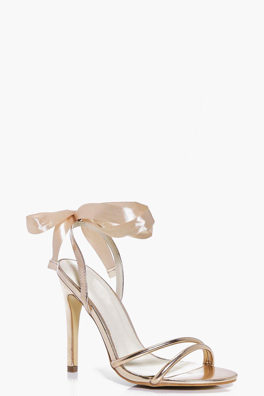 rose gold sandals boohoo