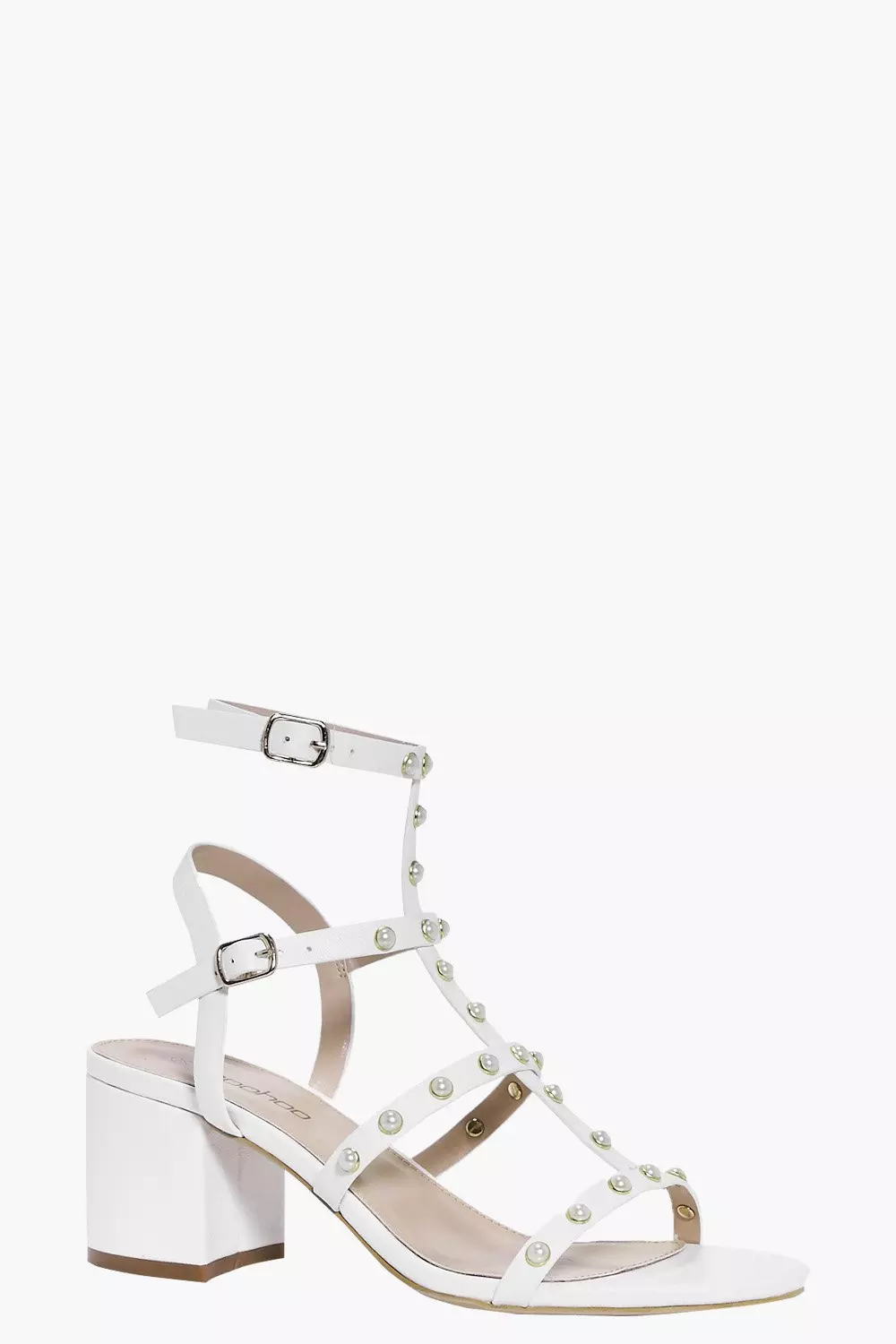 White Willow Pearl Trim Gladiator Block Heel alternative image