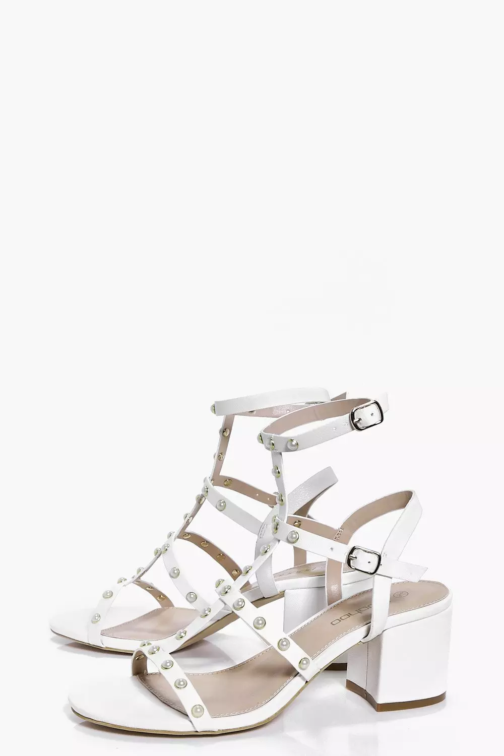 White Willow Pearl Trim Gladiator Block Heel alternative image