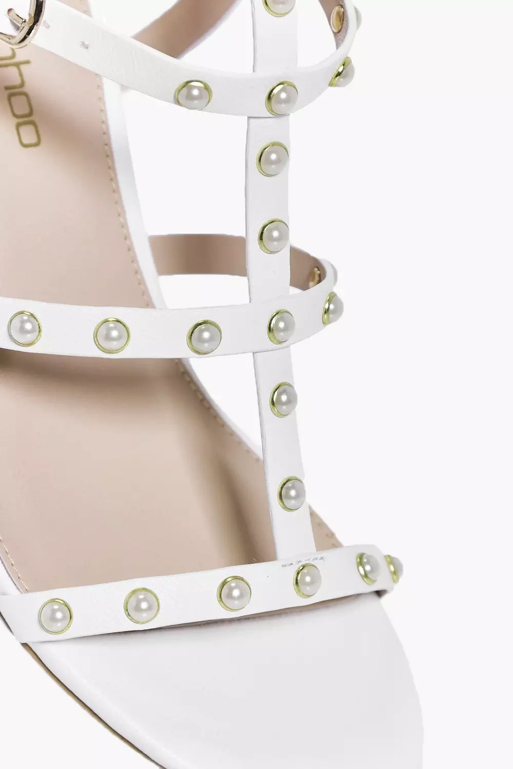 White Willow Pearl Trim Gladiator Block Heel alternative image