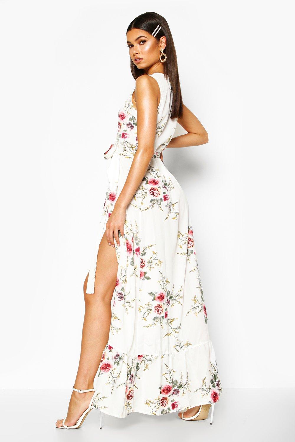 boohoo white maxi dress