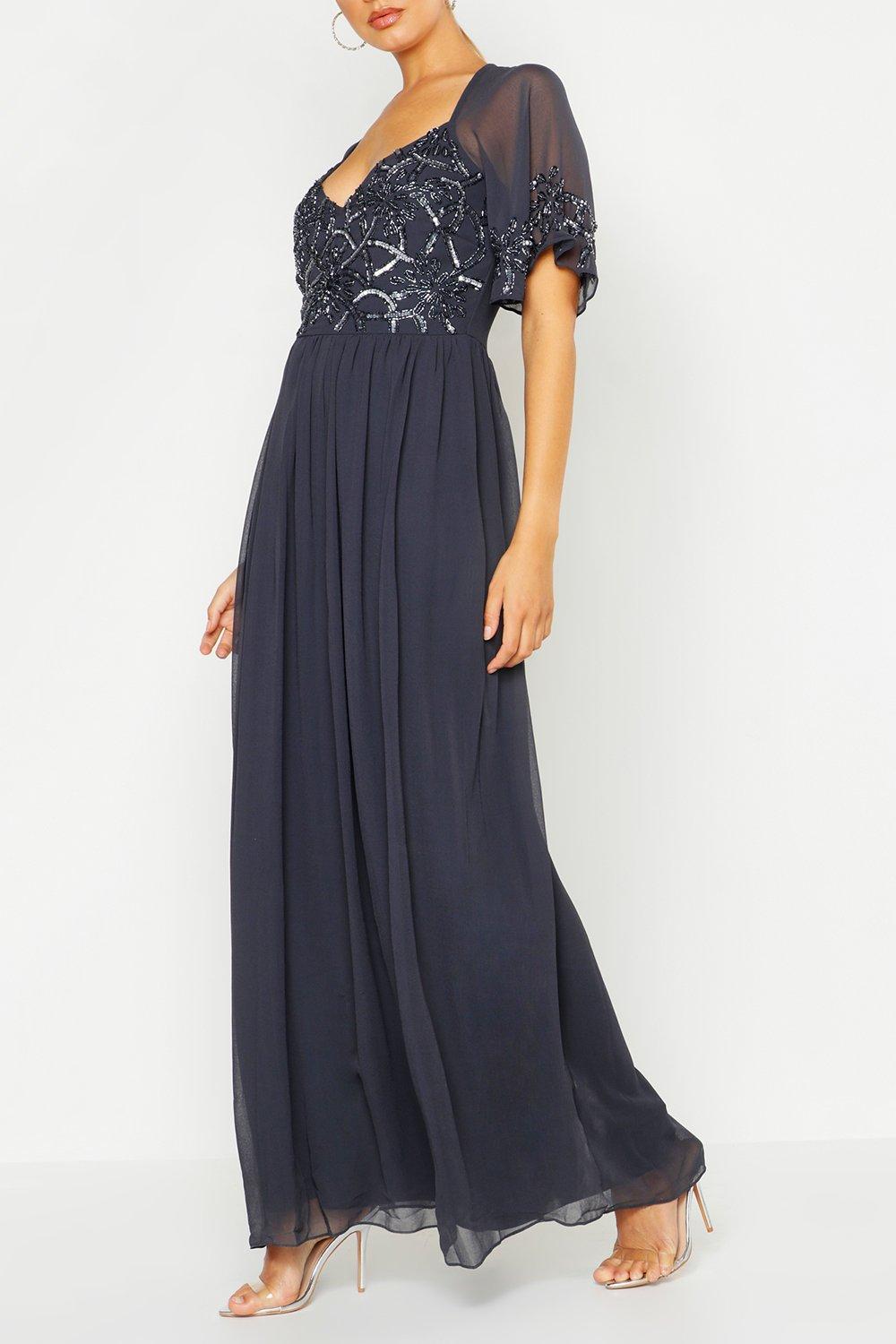 boohoo embellished maxi dress