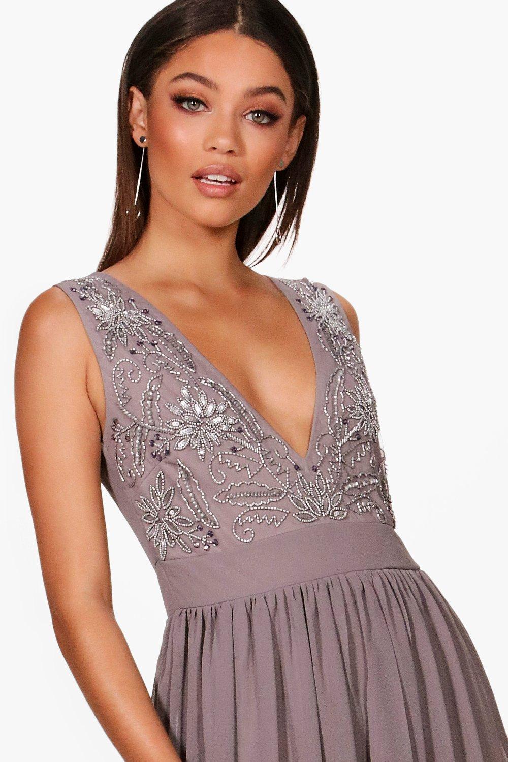 Boohoo boutique embellished maxi cheap dress