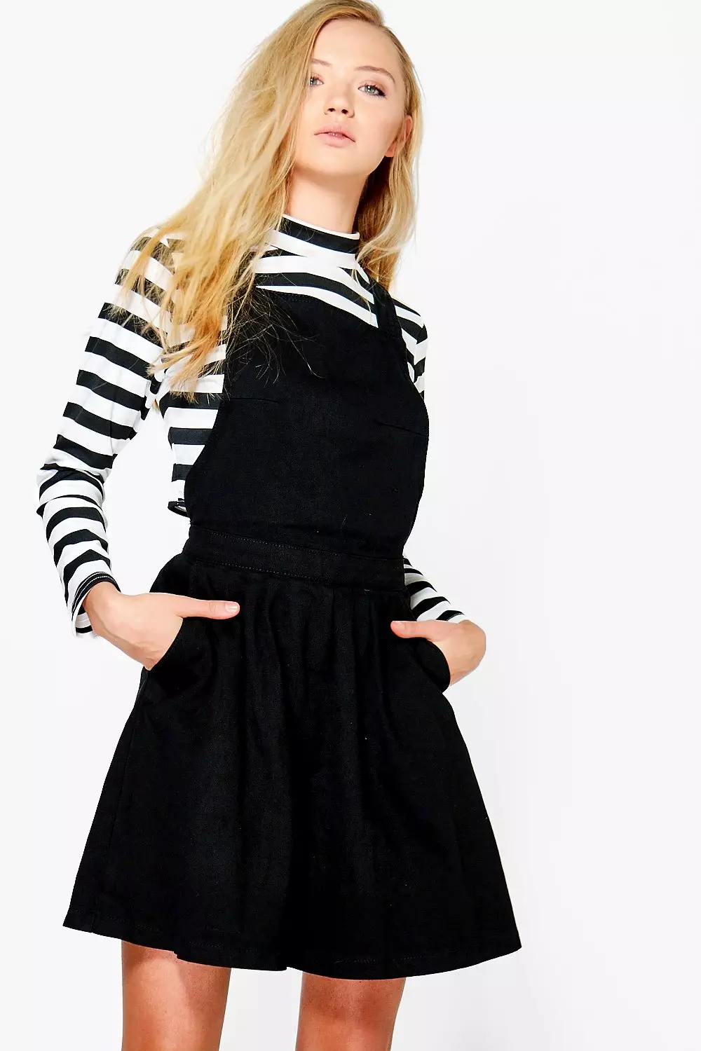 Denim pinafore 2025 skater dress