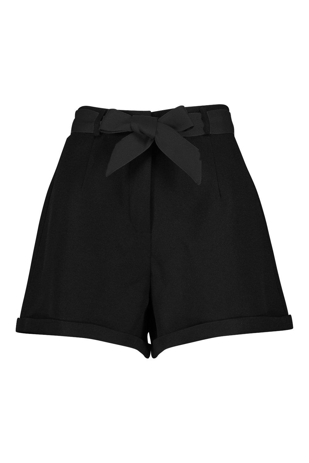 Black tie up shorts 2025