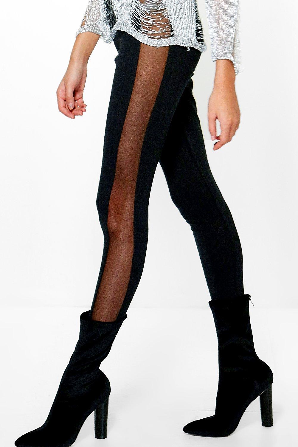 Valentina Mesh Side Panel Ponte Leggings boohoo FI