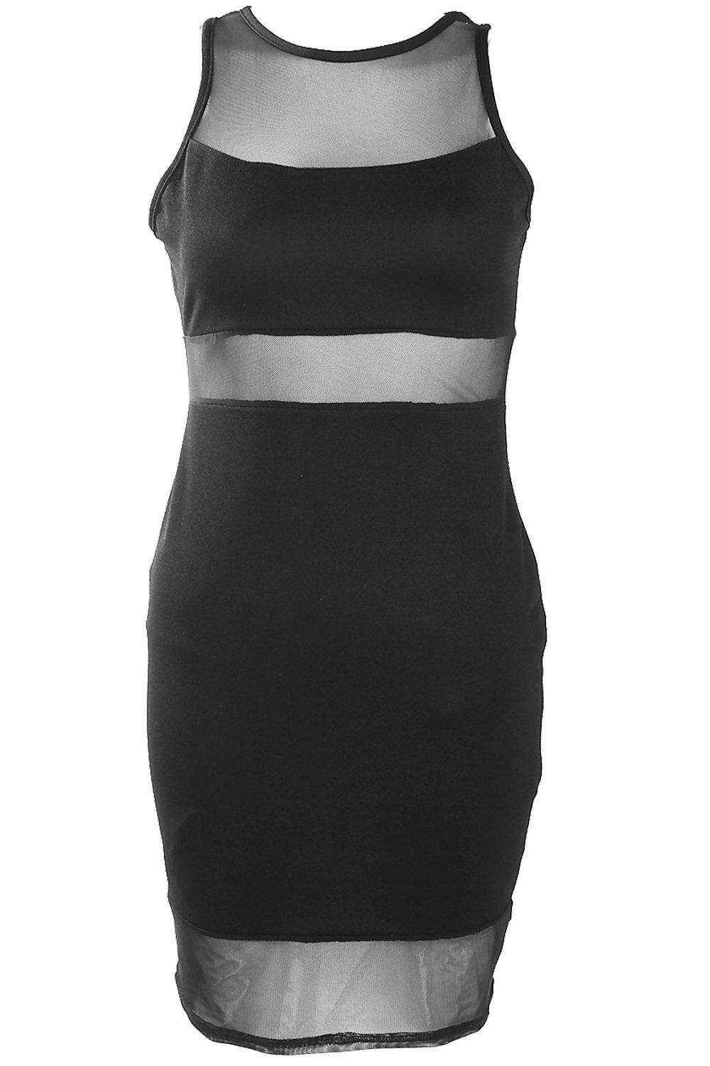 mesh panel bodycon dress