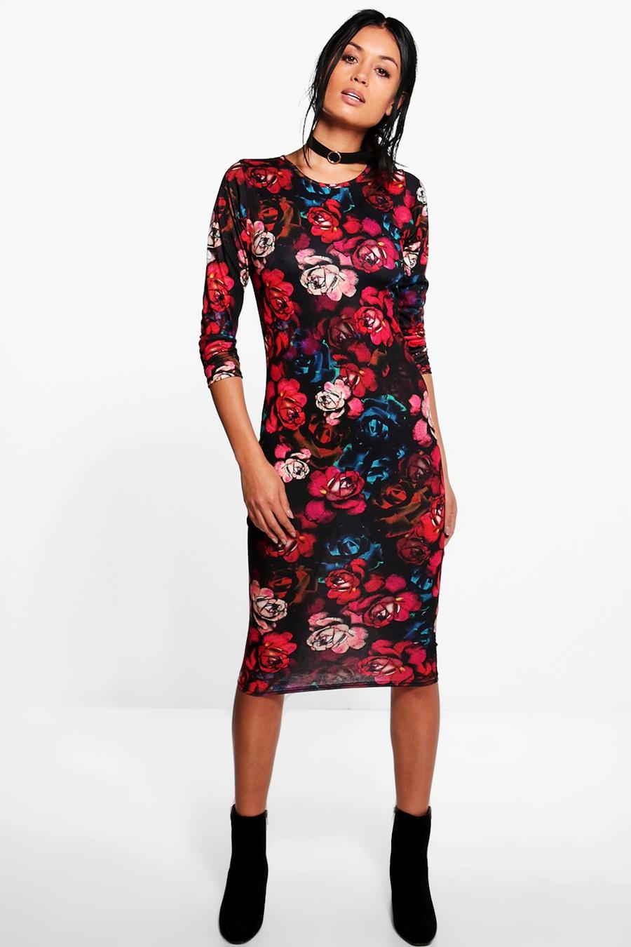 Multi Jenny Floral Print Bodycon Dress image number 1
