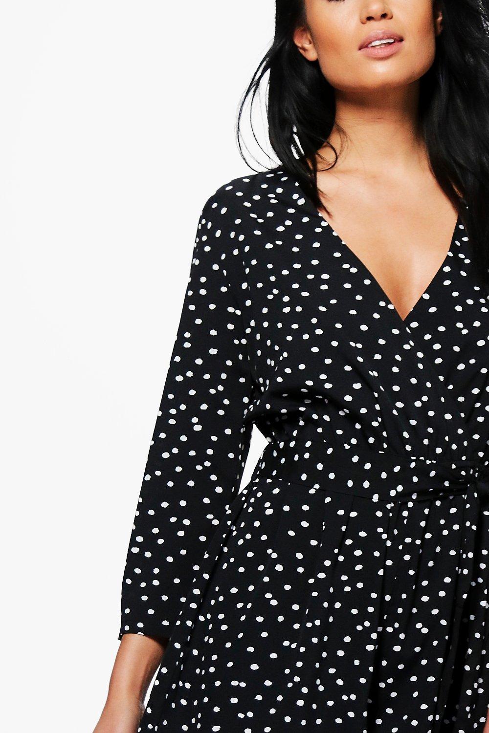 boohoo polka dot playsuit