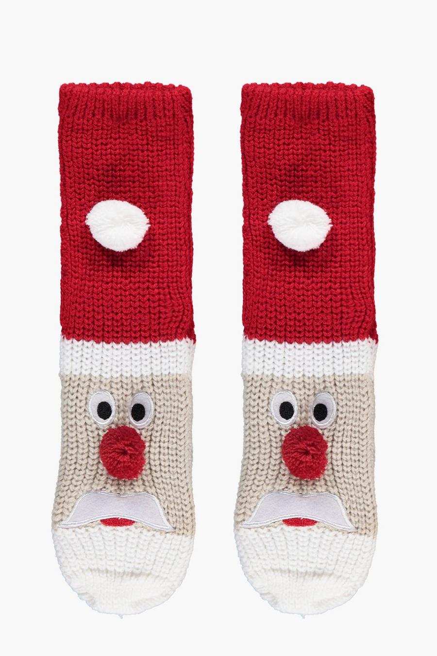 Red röd Eve Christmas Character Novelty Slipper Socks image number 1