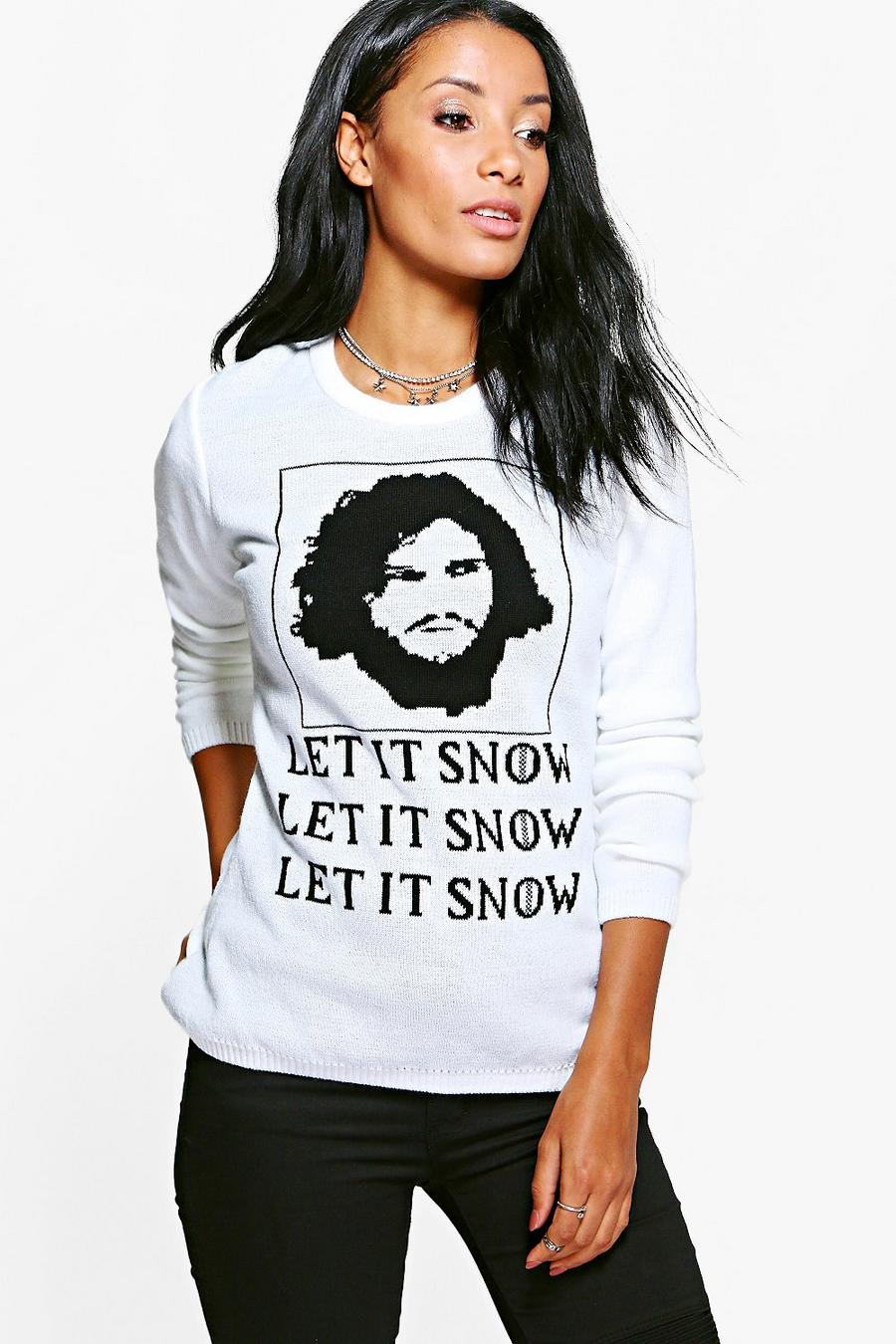 Scarlett Weihnachtspullover mit "Let it snow"-Slogan image number 1